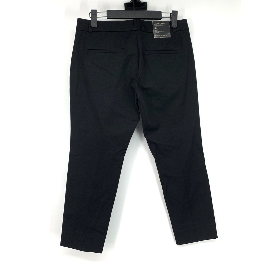 Banana Republic Pants Womens Size 4 Petite Sloan Crop Black Mid Rise NWT - Picture 8 of 11